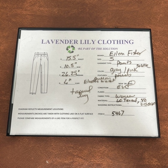 Eileen Fisher Pull On Pant Women's S Gray Small Pink Elongated Dots Tapered Leg - Picture 9 of 12